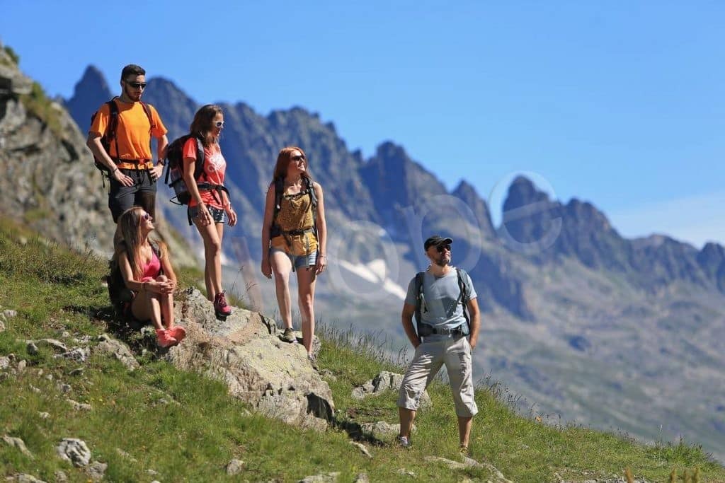 Photo d'un groupe de randonneurs au col du Sabot