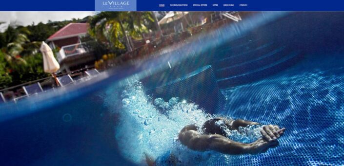 Photo prestige d'un plongeon sur le site internet de l'hôtel Le Village à Saint-Barth